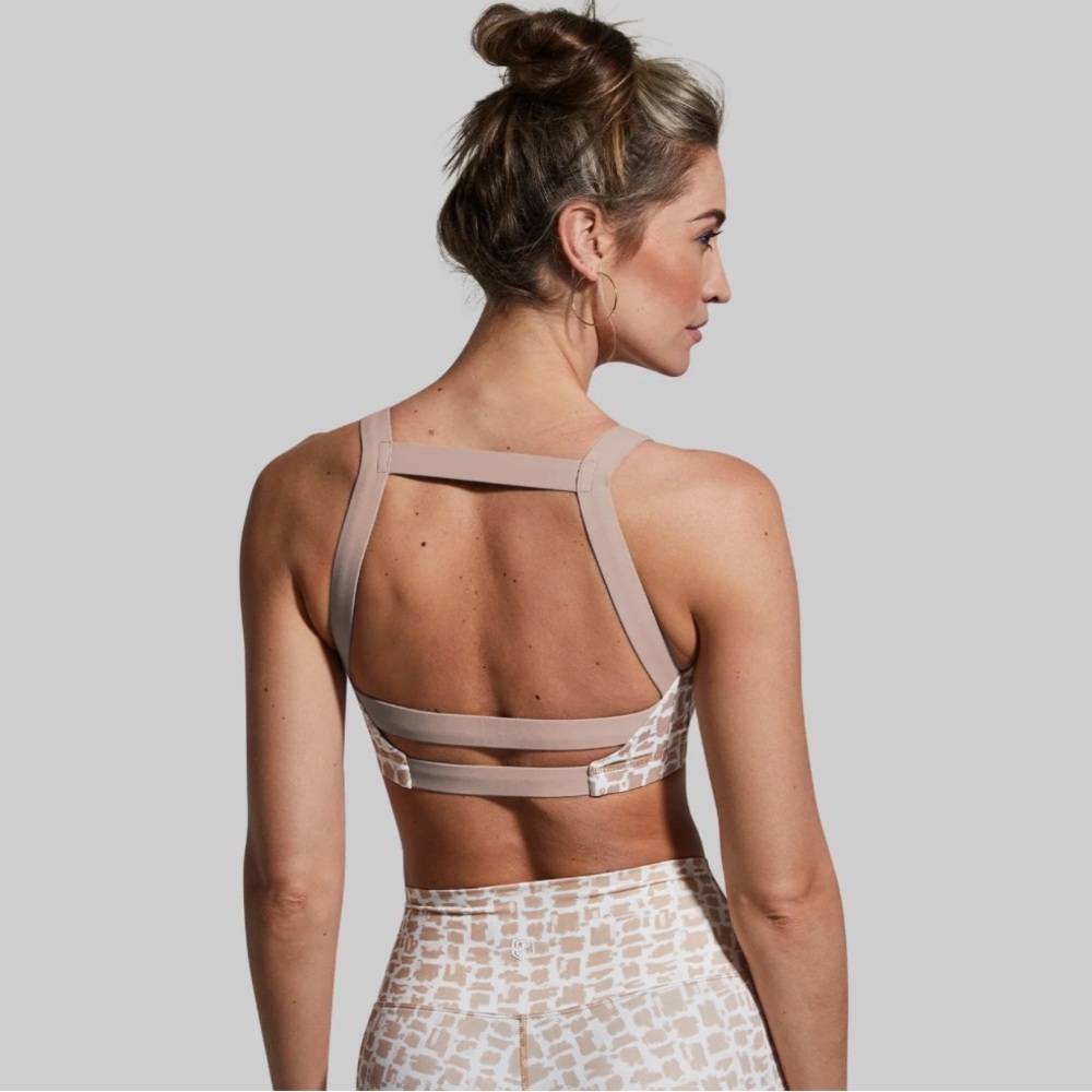 New born primitive Brown and cream sports bra